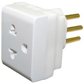 Plug Adaptador 2P+T 10A Branco para Antigo 690660 Pial