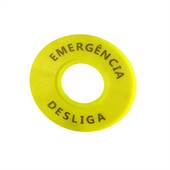 Plaqueta Amarela com Gravação Emergência Ace